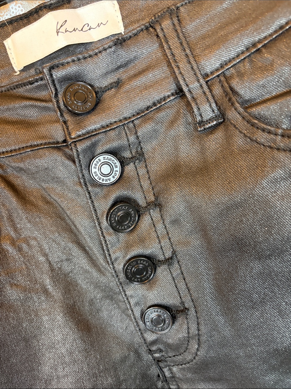 KanCan Black Coated Stretch Skinny Jeans 9/28 - Picture 3 of 4